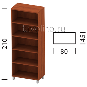 Квадро (Kvadro) КВ63 | Открытый шкаф (стеллаж) для руководителя 80х45х210