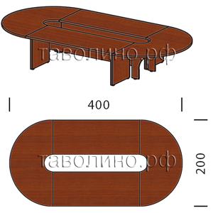 Танго Люкс КМП-012 | Конференц-стол на 18 человек 400х200 см