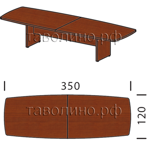 Танго СТ9-35 | Стол для переговоров 350х120х74 (на 14-16 человек)