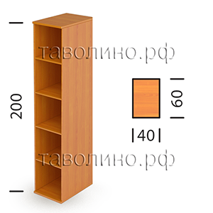 Эрго Ш63/1-04 | Глубокий узкий стеллаж 40х60х200