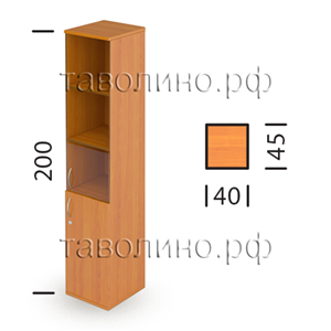 Эрго Ш64Т-04 Rз/Lз | Узкий шкаф-витрина (со стеклом) 40х45х200