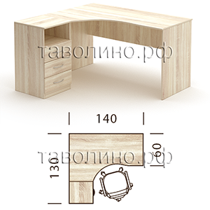 Симпл (Simple) КМП-001 | Угловой офисный стол, 140х130х75 см